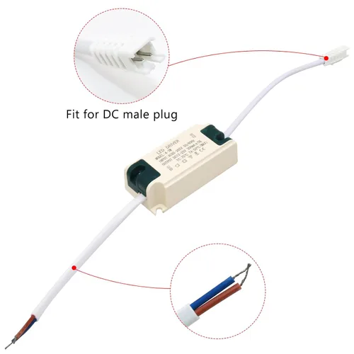 Miniatura 5 de Controlador LED de 4-7W, corriente constante 300mA AC 85-265V Salida 15-26V DC Conector hembra Rectificador Transformador Fuente de alimentación
