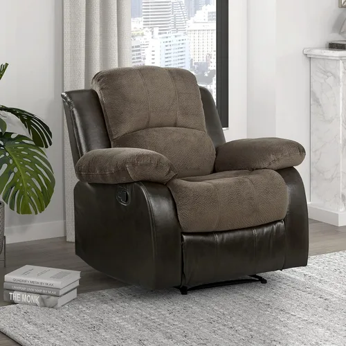Miniatura 14 de Lexicon Baluze - Sofá reclinable doble de piel sintética suave, lengüeta de extracción manual, soporte de pared, espuma de alta densidad, marco
