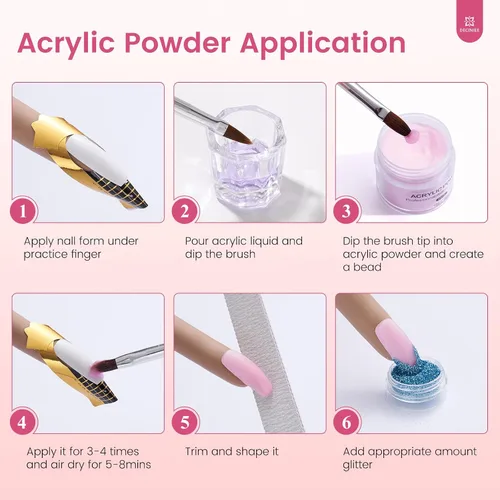 Miniatura 8 de Mano de práctica para uñas acrílicas Kit: Mano de silicona para práctica de uñas con kit de uñas para principiantes - Mano falsa flexible