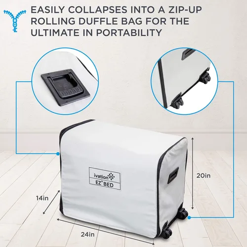 Miniatura 6 de Colchón hinchable de Ivation EZ-Bed, con marco y funda con ruedas, interruptor de autoapagado para lograr la comodidad deseada, superficie cómoda