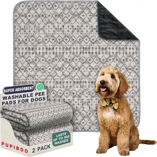 Miniatura 43 de PUPIBOO Almohadillas lavables para orina para perros y gatos - Almohadillas de entrenamiento para cachorros reutilizables súper absorbentes - 100%