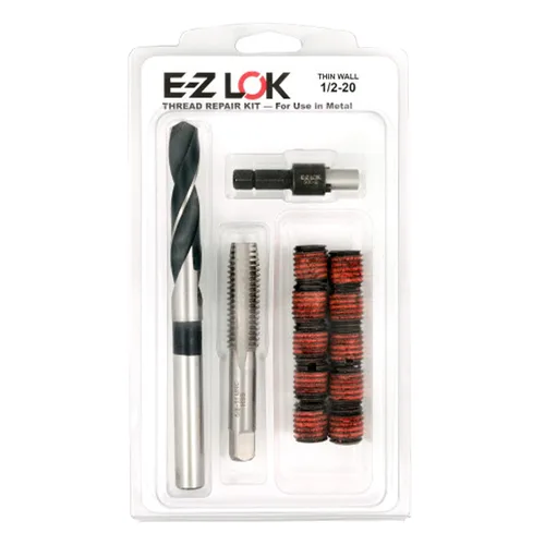 Miniatura 5 de E-Z LOK EZ-329-8 Kit de reparación de roscas para insertos roscados de acero al carbono metálico 1/2-13 y herramientas de instalación