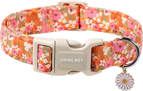Miniatura 13 de Aring Pet Collar de algodón, ligero y ajustable, con hebilla de liberación rápida, para perros pequeños, medianos y grandes, otoño, hoja de arce
