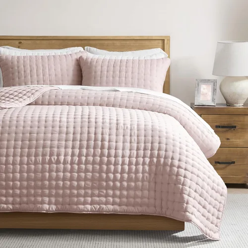 Miniatura 22 de WDCOZY Juego de ropa de cama tamaño individual con funda de almohada, colcha suave y ligera, edredón acolchado y fino para todas las estaciones, 2