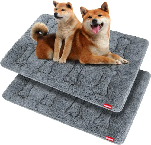 Miniatura 12 de Tapete para jaula de perro (36" x 23"), almohadilla de felpa suave para cama de perro lavable a máquina, almohadilla para jaula, tapete para dormir