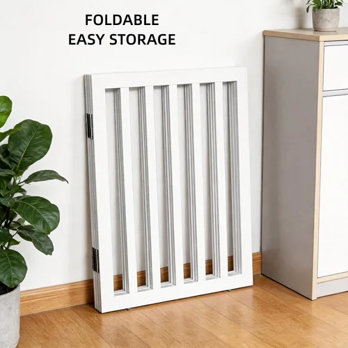Miniatura 8 de Puerta para perros para interiores, valla independiente para perros, para la casa, puertas, pasillos o escaleras, puerta para mascotas plegable