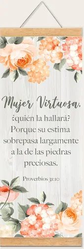 Pergaminos Cristianos con Diferentes Diseos y Versculos de la Biblia; Decoracin de Pared para Nios y Adultos; Regalos Cristianos; 30Hx12W" Pergamino