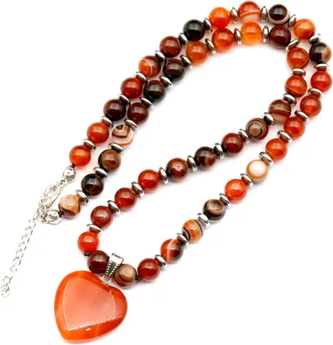 Miniatura 94 de Colgante de corazón de aventurina natural, Collar de cuentas de aventurina genuina, Collar de piedra verde, Collar de piedras preciosas, Cuentas