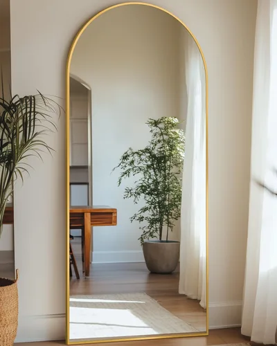 Miniatura 28 de Antok Espejo de Cuerpo Completo, 59"x18" Espejo de Piso, Espejo de Piso Arqueado de Pie Independiente Espejos de Cuerpo Completo con Soporte