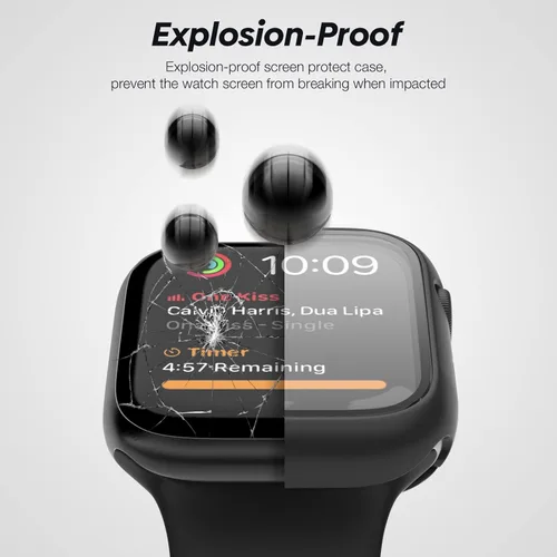 Miniatura 5 de [Paquete de 2] Funda impermeable 2 en 1 compatible con Apple Watch Series 9, 8, 7, 1.772 pulgadas, protector de pantalla de vidrio templado