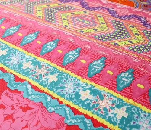 Miniatura 3 de Sábana bajera ajustable con bolsillo profundo, sábanas inferiores de tela suave con estampado bohemio (rojo (boho), individual)