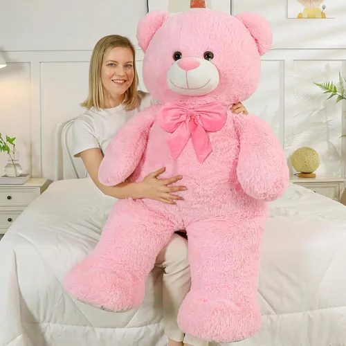 Miniatura 12 de MaoGoLan Oso de peluche gigante de 47 pulgadas, gran oso de peluche clásico para novia, novio, niños, 4 pies grande de peluche para decoración