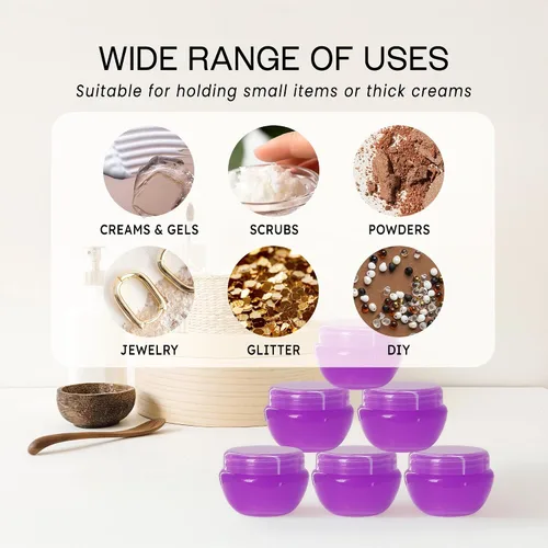 Miniatura 5 de Beauticom - Frascos (0.35 oz / 0.3 fl oz) esmerilados con revestimiento interior para guardar exfoliantes, aceites, ungüentos, cremas, lociones