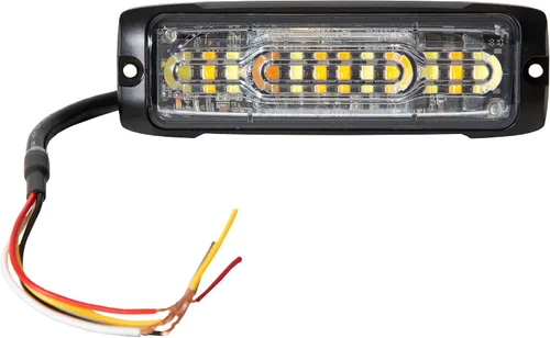 Miniatura 5 de Buyers Products 8890307 Luz estroboscópica LED ultra fina de 5 pulgadas, de doble color, rojo/transparente, 12 LED, carcasa de aluminio, luz
