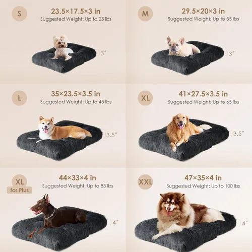 Miniatura 2 de EHEYCIGA Cama de Peluche para Jaula de Perro Extra Grande, Almohadilla de Jaula de Felpa de Impresión, Cama XL para Perros Calmante Anti-Ansiedades