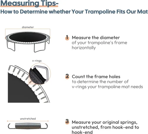 Miniatura 4 de AW Trampoline Mat & Pad Replacement Kit with 96V-Ring Fits 15 ft Trampoline Frame
