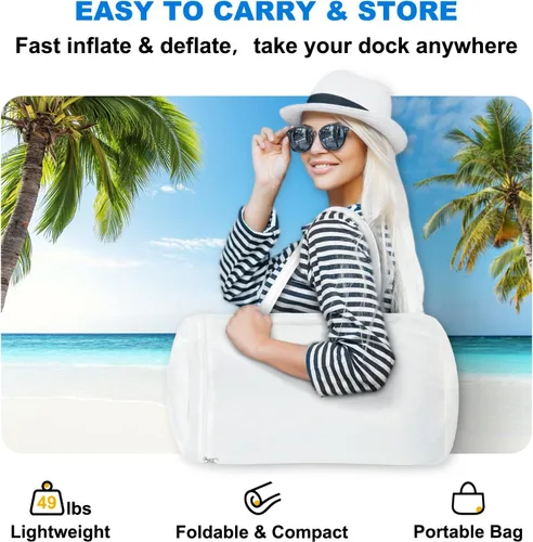 Miniatura 5 de VEVOR Inflatable Floating Dock Azul
