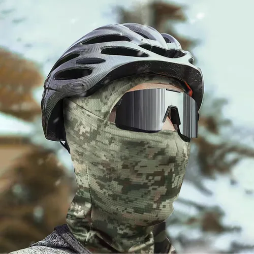 Miniatura 7 de Máscara facial de camuflaje militar, bandana, pasamontañas, capucha para hombres y mujeres, entrenamiento táctico, ciclismo, esquí, resistente al