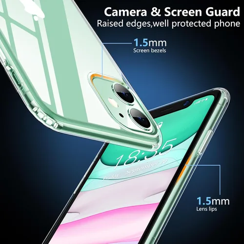 Miniatura 4 de SPIDERCASE Funda diseñada para iPhone 11, transparente, no amarillenta, funda delgada para iPhone 11 de 6.1 pulgadas (transparente)
