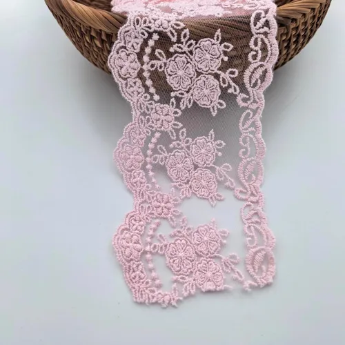 Miniatura 4 de Cinta de encaje con ribete de encaje, delicada cinta de corona para manualidades, costura y decoración de vestidos de novia, 3.3 pulgadas de ancho 5