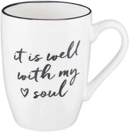 Regalos de Arte Cristiano Apto para microondas y lavavajillas Taza de café y té de cerámica inspiradora para mujeres y hombres: Está bien con mi