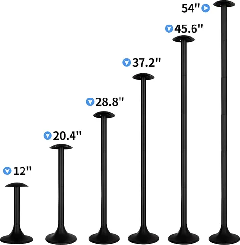 Miniatura 5 de NEXCOVER Cubierta de barco y soporte ajustable Se extiende de 12 a 54 pulgadas Poste de 6 etapas Sistema reforzado de ABS Negro
