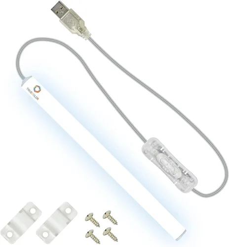 TrueColor - Barra de luz LED alimentada por USB con cubierta esmerilada para debajo del gabinete, debajo del monitor, retroiluminación de TV, fácil