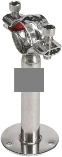Miniatura 2 de 32mm 304 Stainless Steel Pipe Clamp Clip Support bracket with base plate Pole Length 100mm