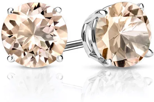 Miniatura 27 de Gem Stone King Aretes de plata de ley 925 con piedra natal redonda de 0.276 in para mujer