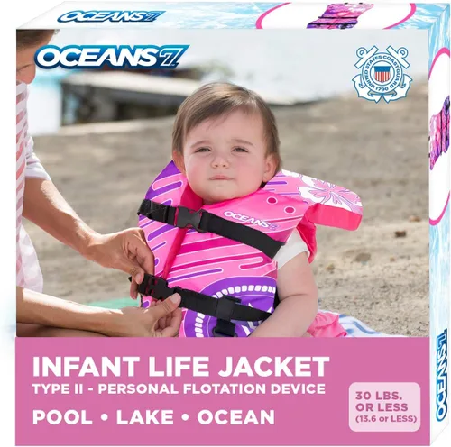 Miniatura 13 de Aqua Oceans 7 Life Jacket for Kids - US Coast Guard Approved Life Vest for Infant, Child & Youth Boys and Girls, Open-Side PFD for Boating, Swimming