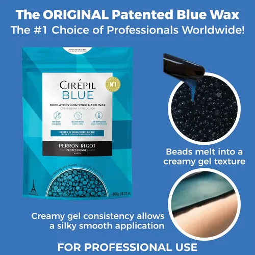 Miniatura 4 de Cirepil - Azul - Bolsa de 28.22 oz / 800g de Perlas de Cera Dura - Cera para Cara y Cuerpo, Sin Fragancia y Sin Tira Necesaria - Perfecta para Piel