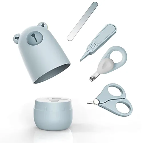Juego de cortaúñas para bebés, conjunto de manicura para bebés y pedicura con estuche lindo. Set de regalo para recién nacidos, bebés y niños