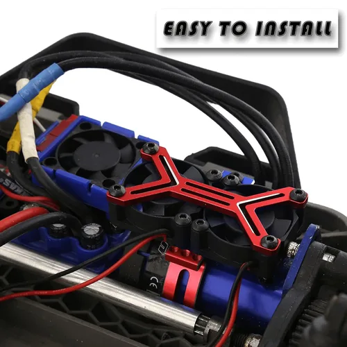 Miniatura 4 de Ventilador de refrigeración de 1.575 in para coche a escala RC 1/5 ARRM A TRX4, disipador de calor cepillado sin escobillas de 15000 RPM con montaje