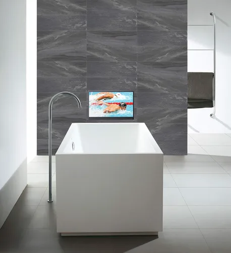 Miniatura 2 de Soulaca 19 pulgadas elegante color negro impermeable baño TV ducha spa publicidad WiFi Bluetooth DTV ATSC baño bañera envolvente