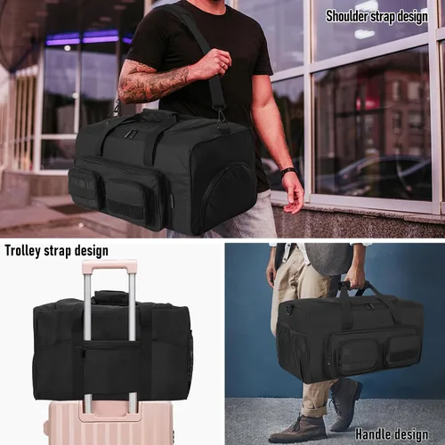 Miniatura 5 de OUUTMEE Bolsa de lona táctica militar para hombre, bolsa de gimnasio deportiva de viaje, bolsa de entrenamiento de fitness, bolsa de mano
