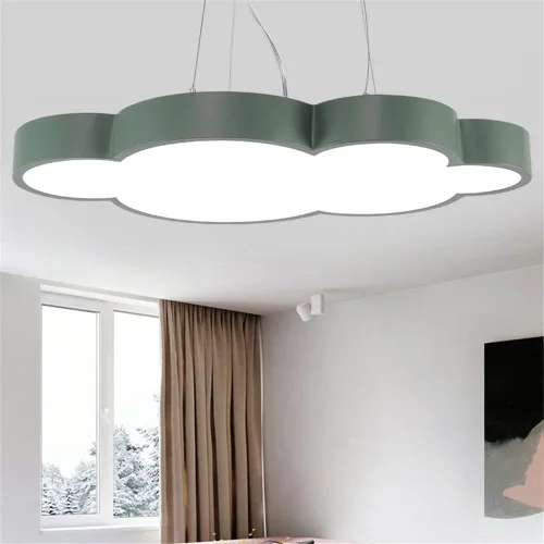 Miniatura 2 de Luces colgantes LED modernas regulables en forma de nube, NIUYAO Kids Room Metal 1 lámpara colgante en acrílico (bombilla incluida)