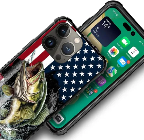 Miniatura 60 de DAIZAG Compatible con iPhone 13 Pro Max, Funda de TPU Protectora Anti-Arañazos Todo En Uno, Fundas para Hombre Mujer - Motivo de Madera Americana