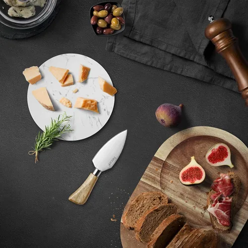 Miniatura 6 de hecef Juego de tablas de queso ovaladas de madera, tabla de servir queso de madera de acacia con mármol blanco y cuchillo de queso, bandeja