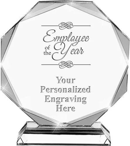 Miniatura 23 de Premio de cristal personalizado de 6.75 pulgadas con grabado - Premios de trofeos personalizados