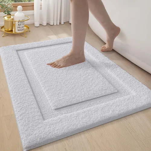 Miniatura 8 de LUMI Alfombras grandes y ultrasuaves para baño, antideslizantes con respaldo de goma, tapete de baño absorbente y lavable de secado rápido, alfombra
