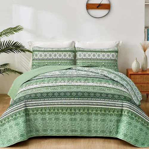 Miniatura 23 de WONGS BEDDING Juego de edredón bohemio tamaño Queen, juego de ropa de cama bohemio negro, colcha ligera para decoración de cama para todas