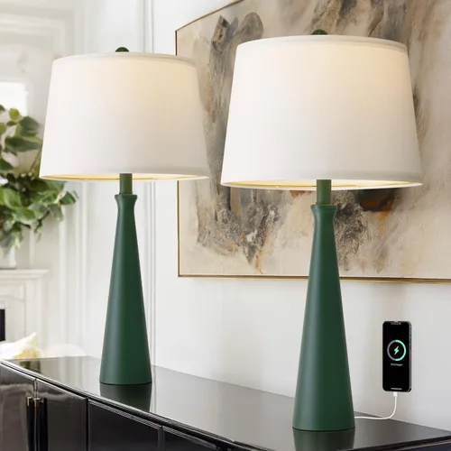 Miniatura 14 de Oneach Lámparas de mesa de 25.75 pulgadas para sala de estar, lámpara de noche regulable de 3 vías, con control táctil regulable de 3 vías, moderna
