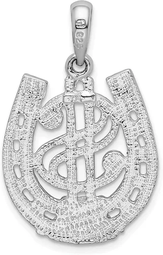 Miniatura 3 de Colgante de plata de ley 925 con diseño de dólar pulido, Metal