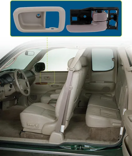 Miniatura 7 de LUJUNTEC Manija de puerta interior – Conductor delantero izquierdo del pasajero lado derecho, repuesto directo gris para Toyota 2000-2006
