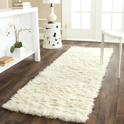 Miniatura 10 de Elegantes alfombras griegas flokati. Pelo suave y esponjoso de 3 pulgadas. 100% lana natural. Alfombra moderna de color blanco roto lanudo