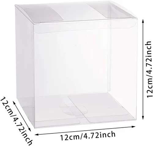 Miniatura 2 de BENECREAT Paquete de 10 cajas grandes de plástico transparente de 4.7 x 4.7 x 4.7 pulgadas para regalos de fiesta de San Valentín y dulces de fiesta