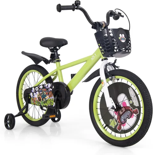 Miniatura 20 de BABY JOY Rabbit Pilot - Bicicleta deportiva para niños, 12, 14, 16, 18 pulgadas, bicicleta infantil para 3-8 años con altura ajustable, ruedas