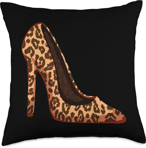 Miniatura 4 de Divertido leopardo estampado animal tacones altos regalo mujeres stiletto tiro almohada