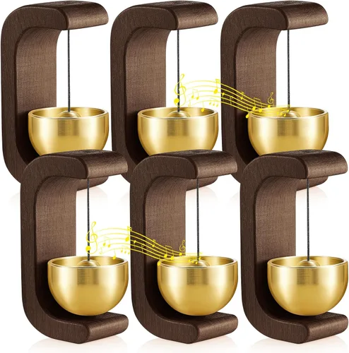 Miniatura 31 de Zonon 2 Piezas Campanillas de Viento Magnéticas de Madera Decoración de Timbre de Puerta Campana de Comerciantes para Apertura de Puerta Forma de C