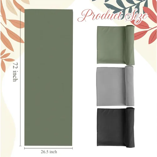 Miniatura 2 de Breling Paquete de 3 toallas de 26 x 73 pulgadas para esterilla de yoga caliente, antideslizante, para gimnasio, absorbente de sudor, toalla